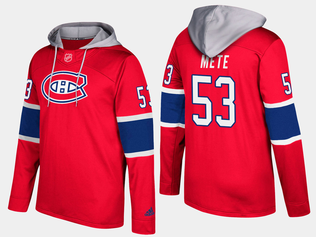 Men NHL Montreal canadiens #53 victor mete red hoodie->montreal canadiens->NHL Jersey